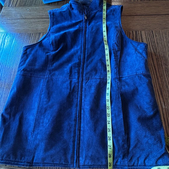 Denim&Co Gray Suede Faux Fur Lined Zipper Vest Size Large - Picture 7 of 8